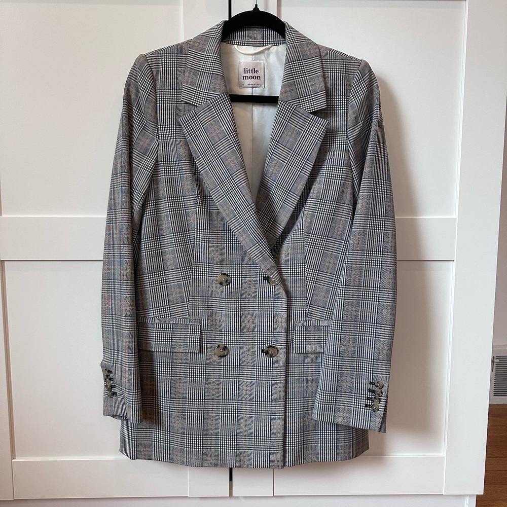 Aritzia Black and White Checkered Blazer